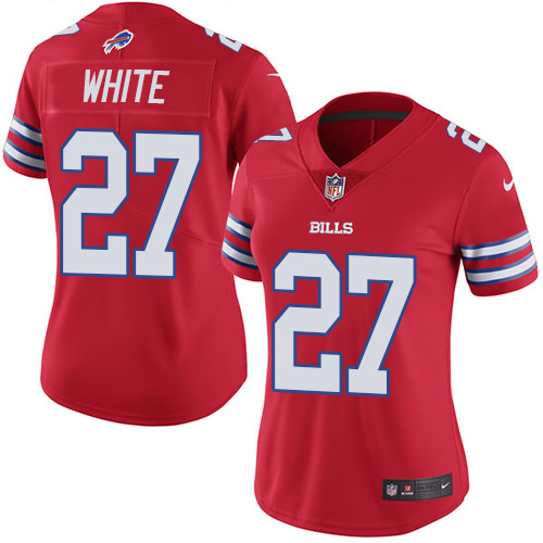 Nike Bills #27 Tre'Davious White Red Women's Stitched NFL Limited Rush Jersey
